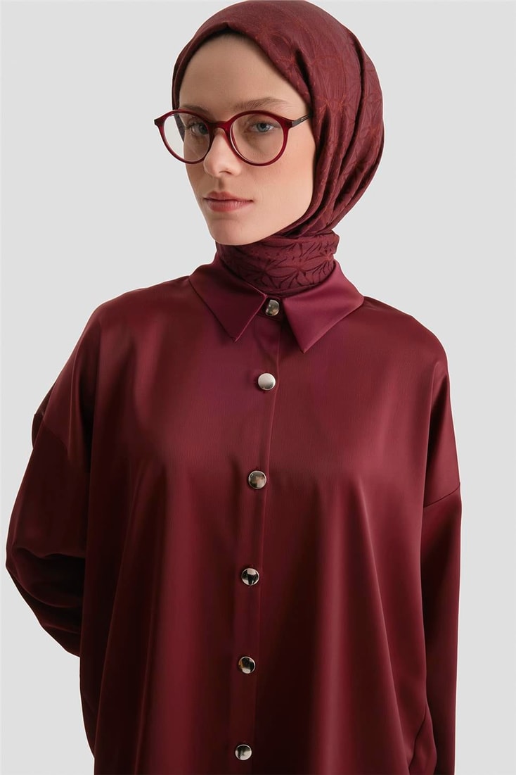 Saten Tunik Bordo