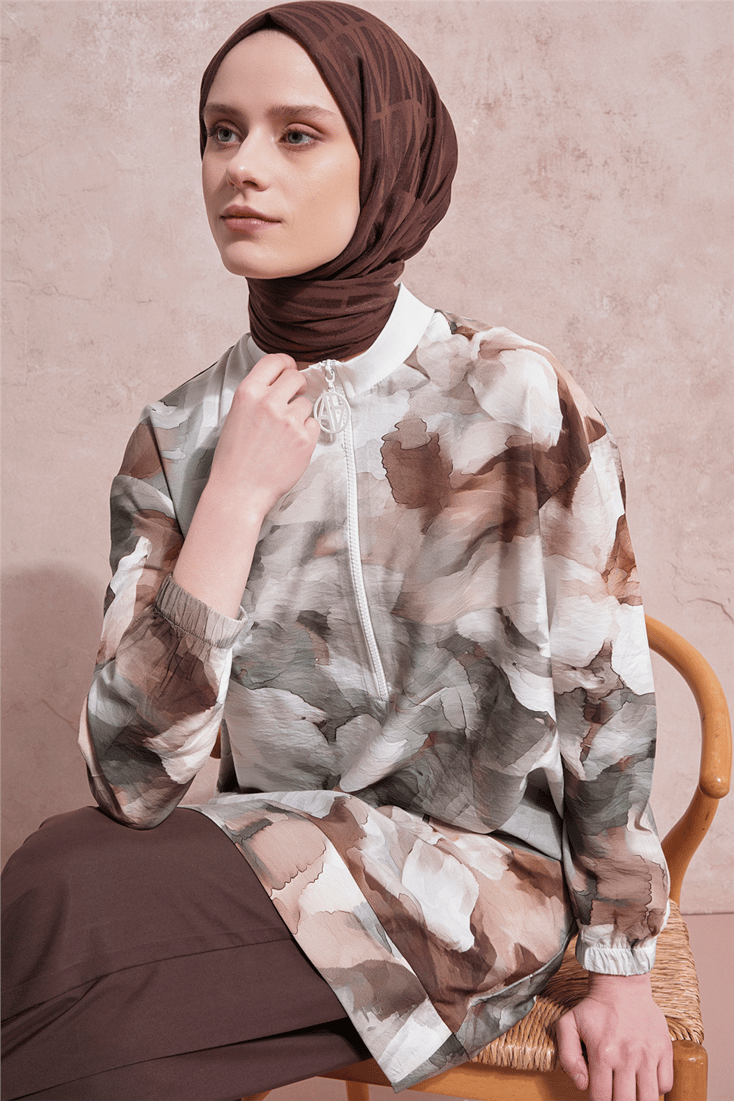 Desenli Tunik Yeşil 