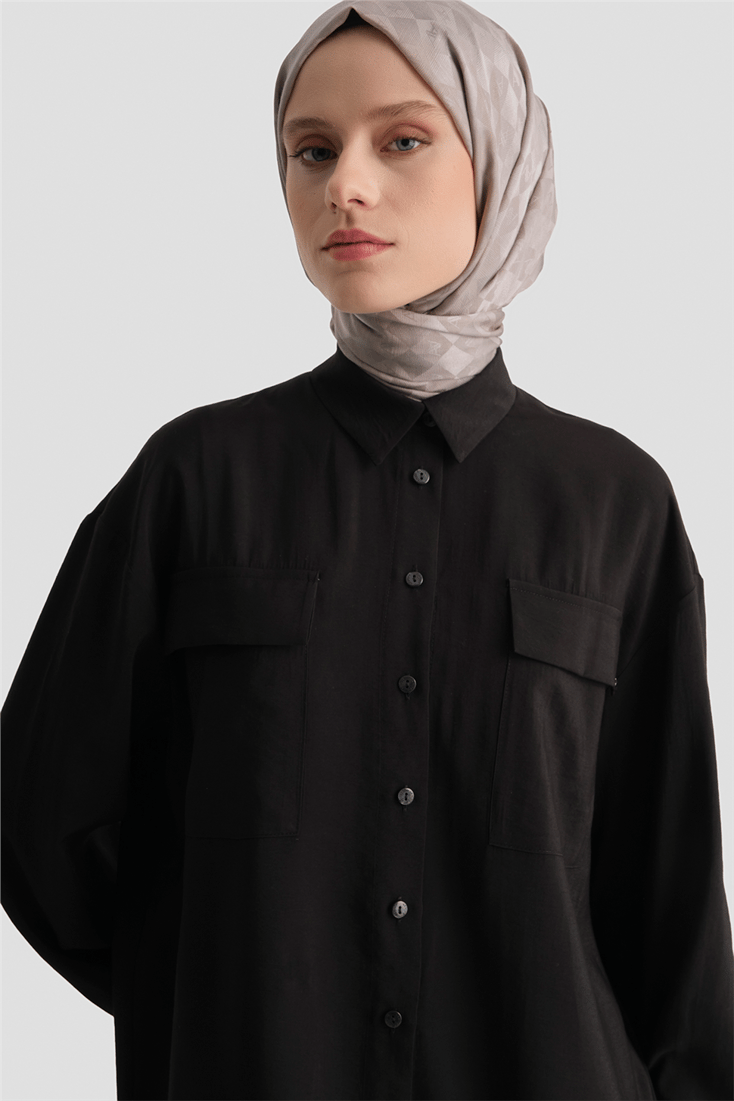 Cepli Modal Tunik Siyah 