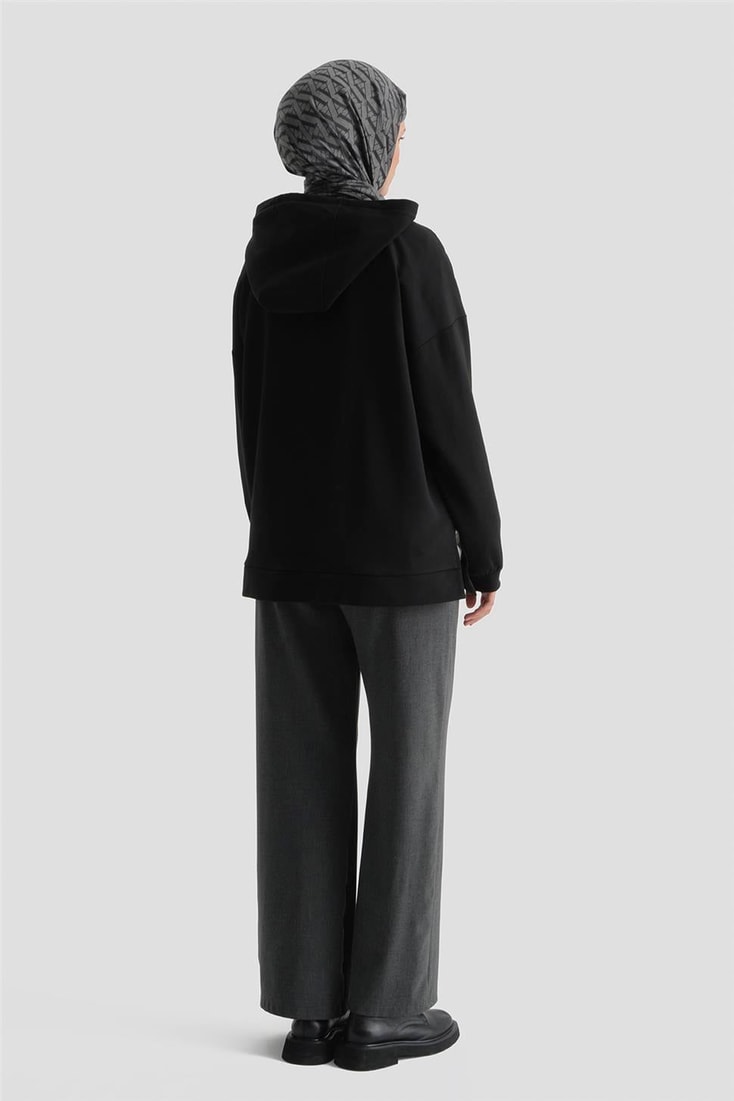 Kapüşonlu Sweat Siyah