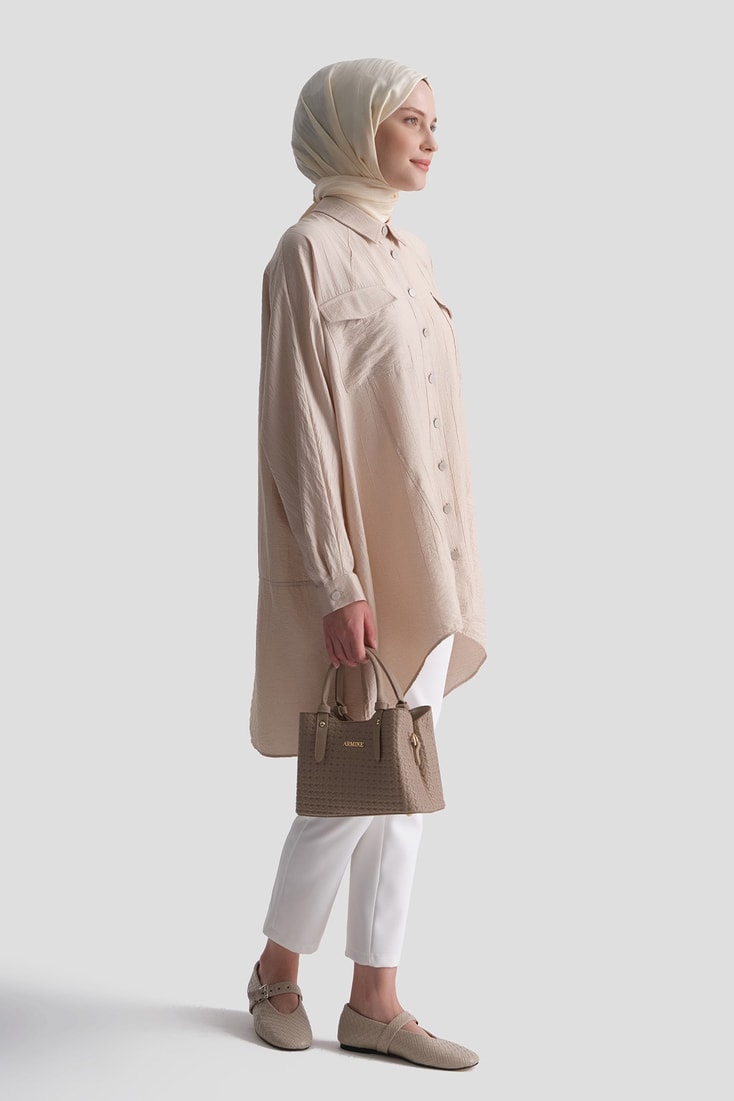 Rayon Karışımlı Tunik BEJ