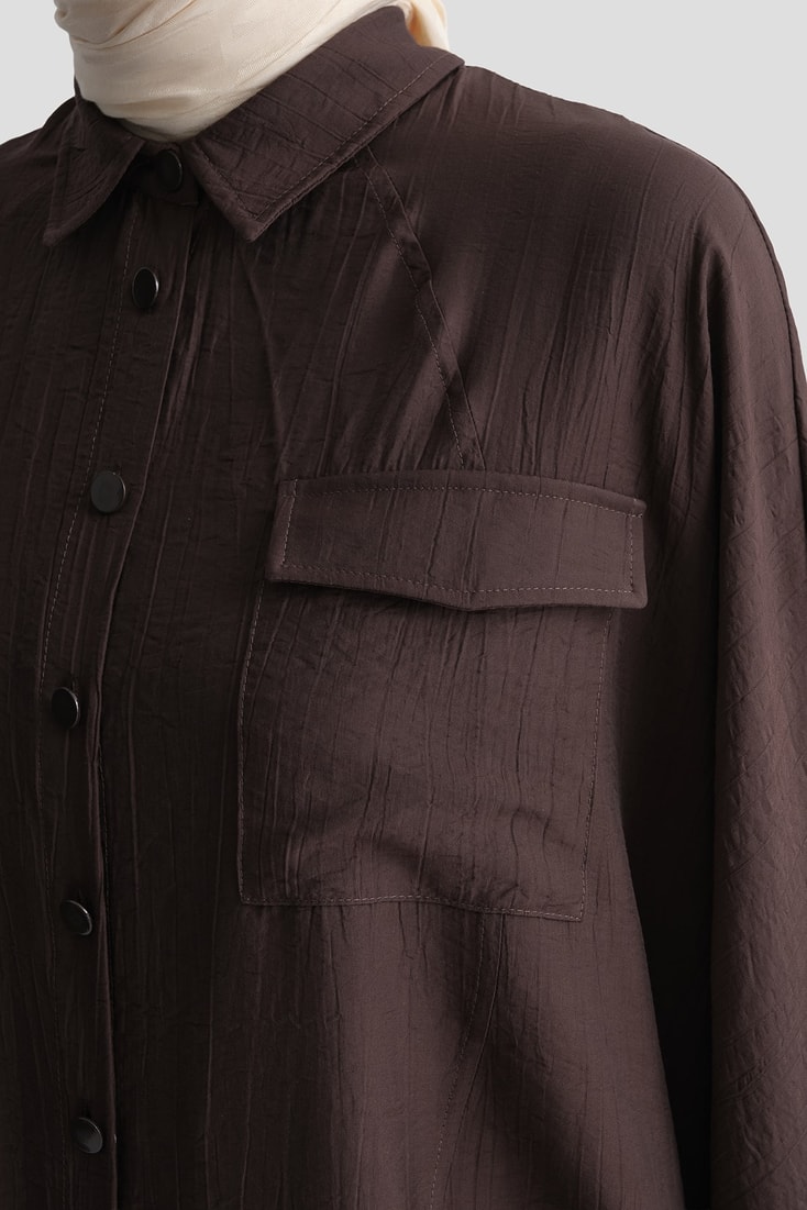 Rayon Karışımlı Tunik Kahve