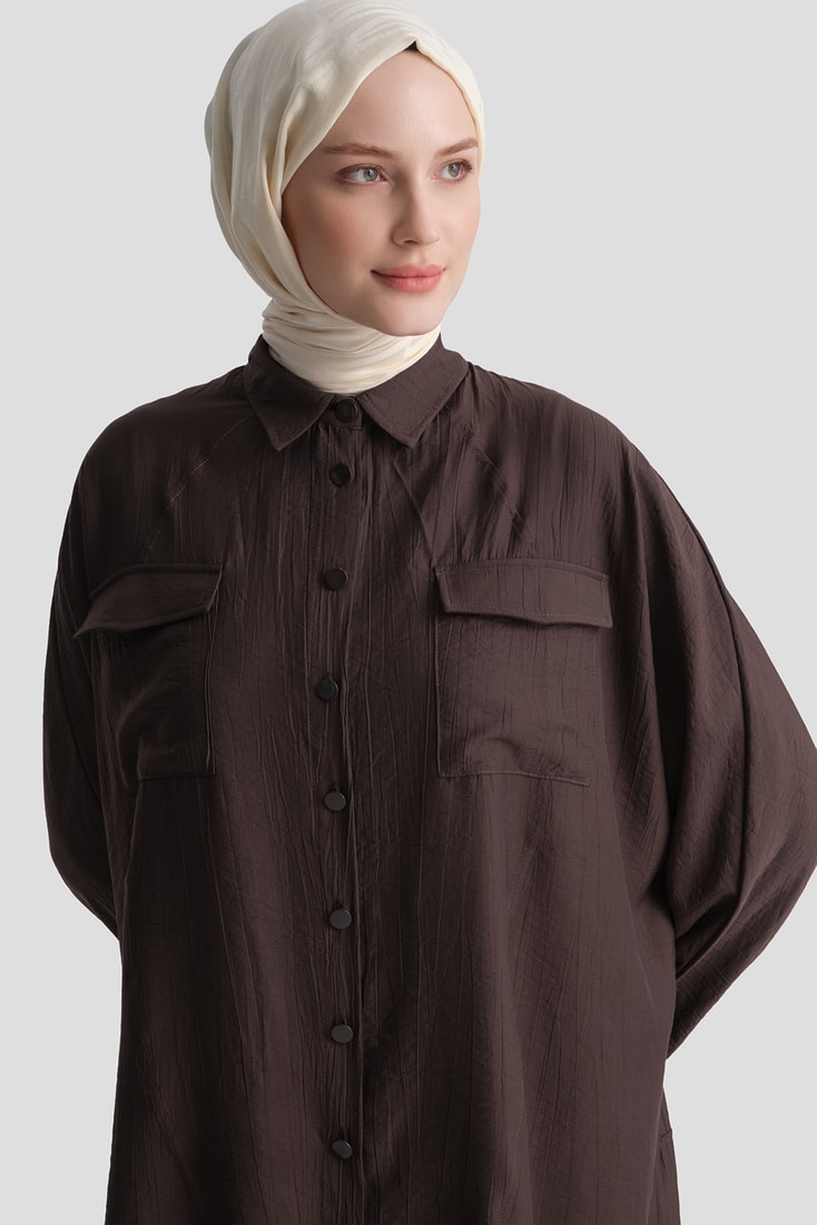 Rayon Karışımlı Tunik Kahve