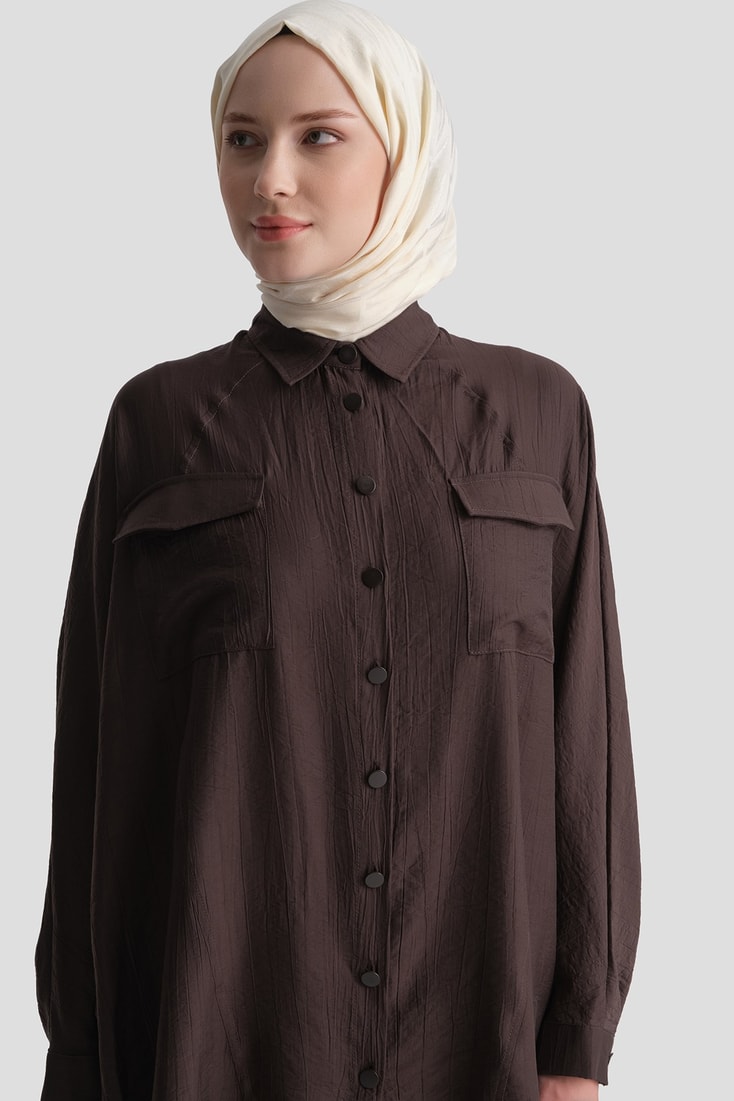 Rayon Karışımlı Tunik Kahve