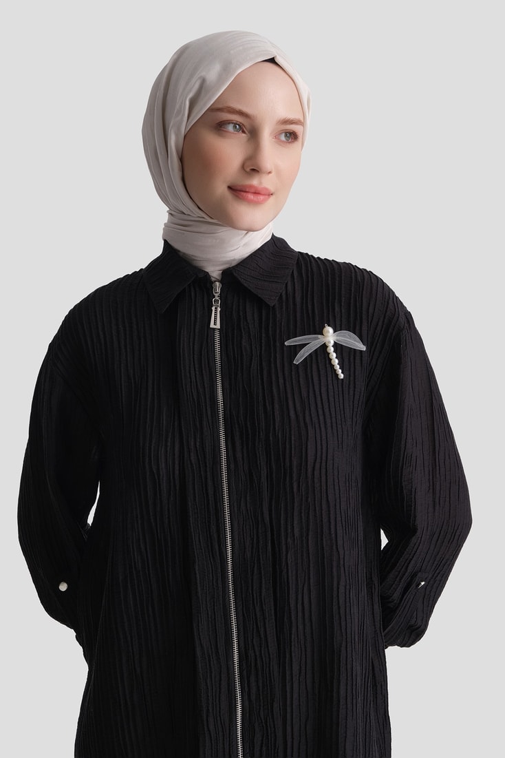 Liyosel Karışımlı Ceket Siyah