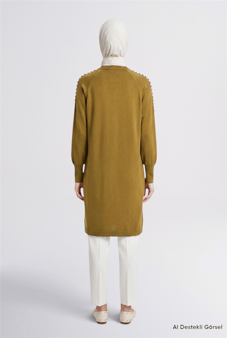 Reglan Kol Triko Tunik Yağ Yeşili 