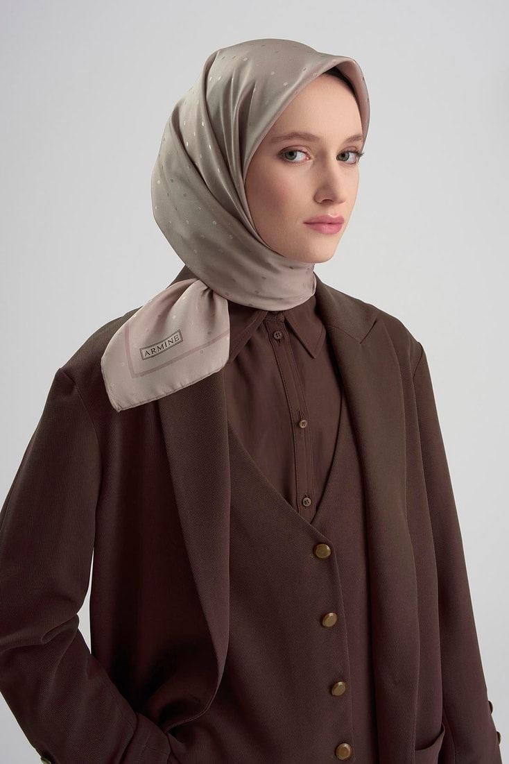 Armine Jakarlı İpek Eşarp Puantiyeli 21Ka8668 2 19