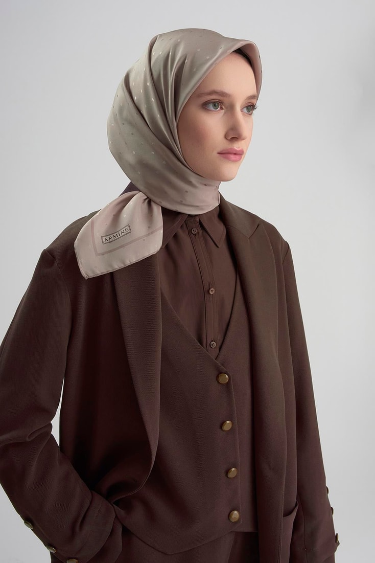 Armine Jakarlı İpek Eşarp Puantiyeli 21Ka8668 2 19