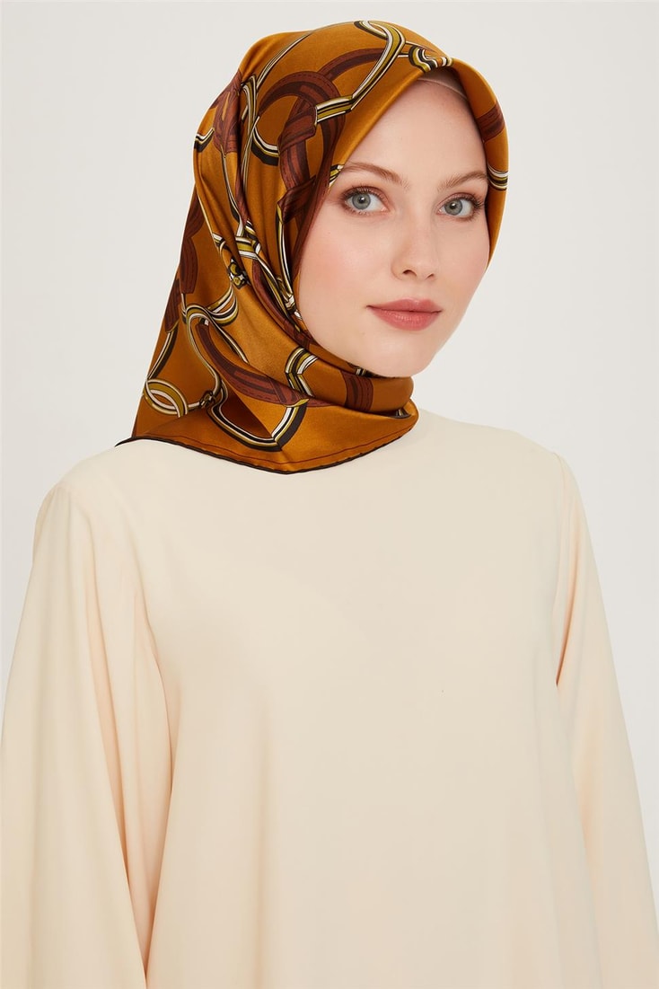Armine Klasik Desenli Sura Saf İpek Eşarp 9203D 53 