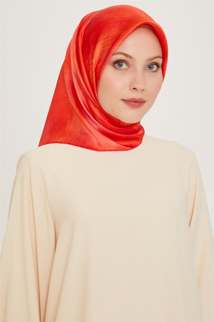 Armine Soyut Desenli Sura Saf İpek Eşarp 9221D 80 
