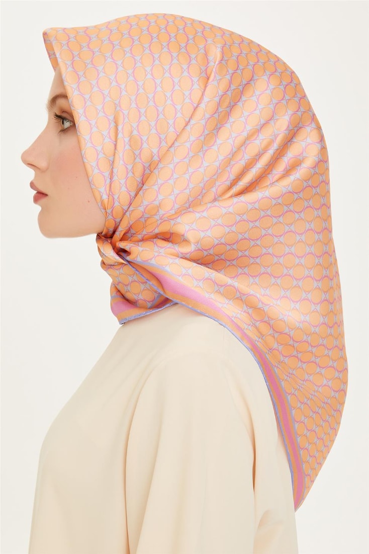 Armine Geometrik Desenli Sura Saf İpek Eşarp 9226D 81 56 