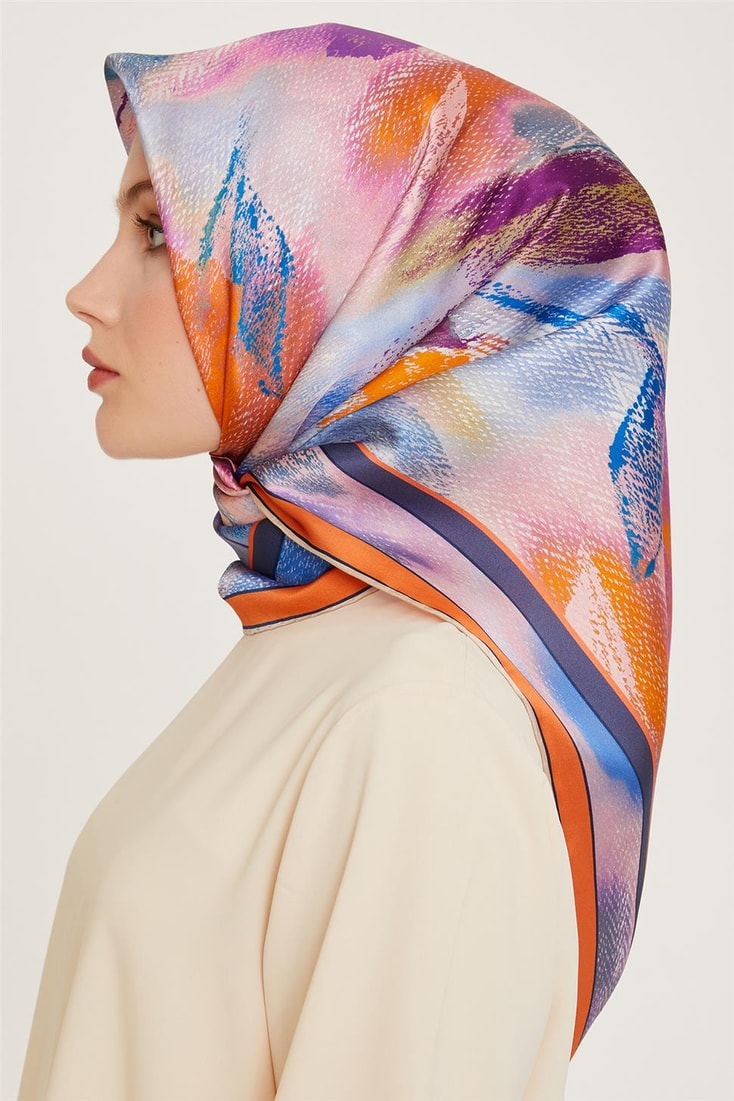 Armine Soyut Desenli Twill Saf İpek Eşarp 9240D 31 