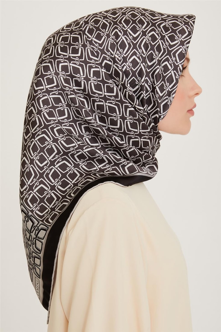 Armine Klasik Desenli Sura Saf İpek Eşarp 9248D 80 05 