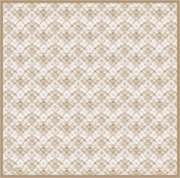 Armine Soyut Desenli Twill Saf İpek Eşarp 9259D 01 86
