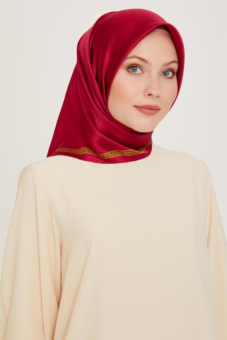 Armine Klasik Desenli Sura Saf İpek Eşarp 9261D 07 09 