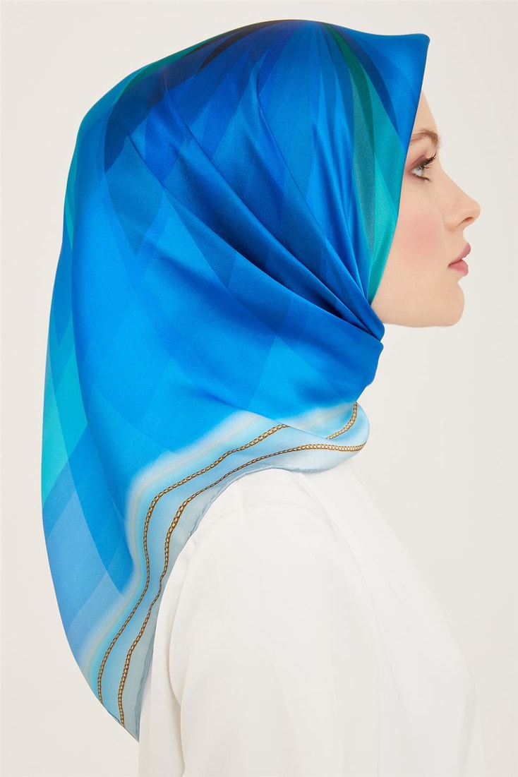 Armine Geometrik Desenli Twill İpek Eşarp 24Ya9113 02 
