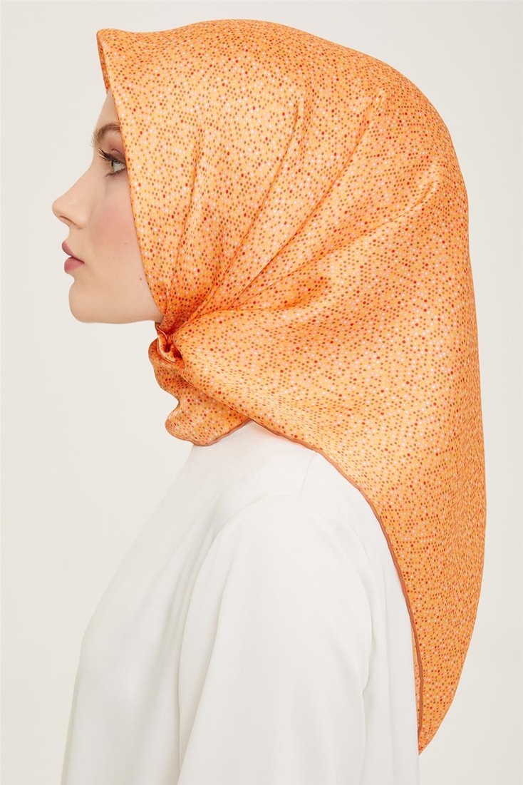 Armine Geometrik Desenli Twill İpek Eşarp 24Ya9113 35 51