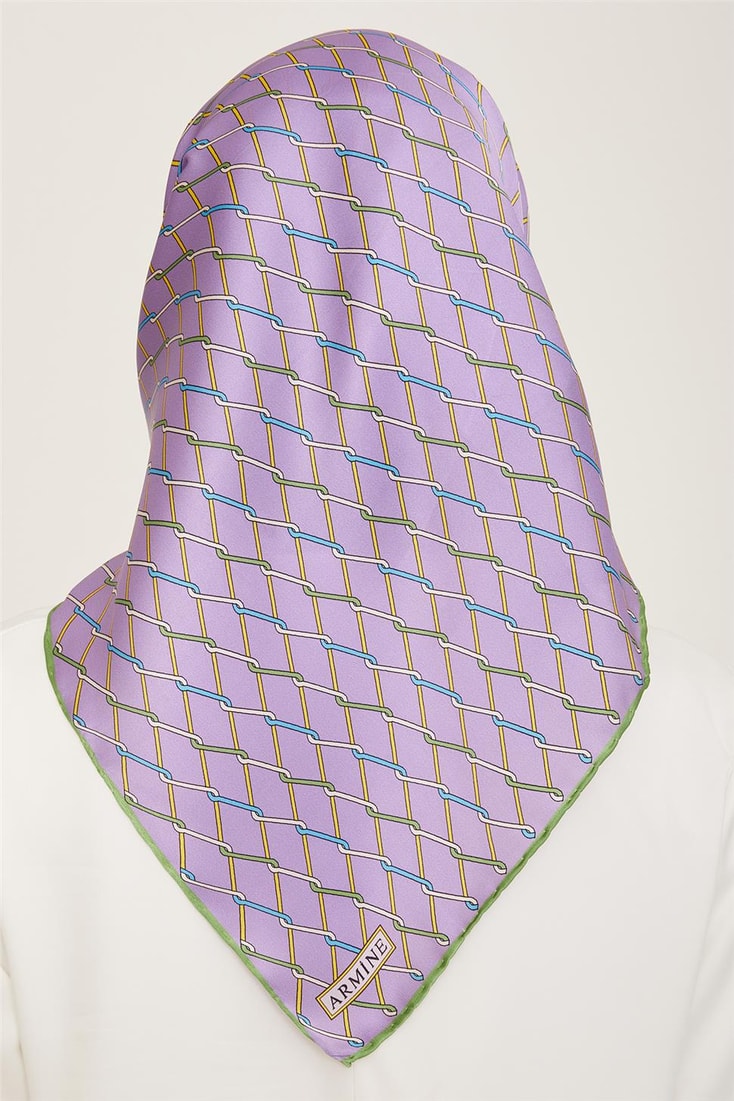 Armine Klasik Desenli Twill İpek Eşarp 24Ya9152 85 04 