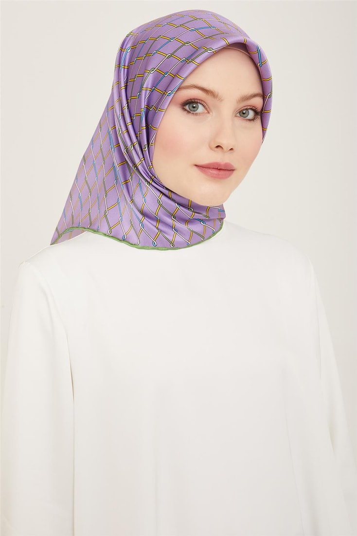 Armine Klasik Desenli Twill İpek Eşarp 24Ya9152 85 04 