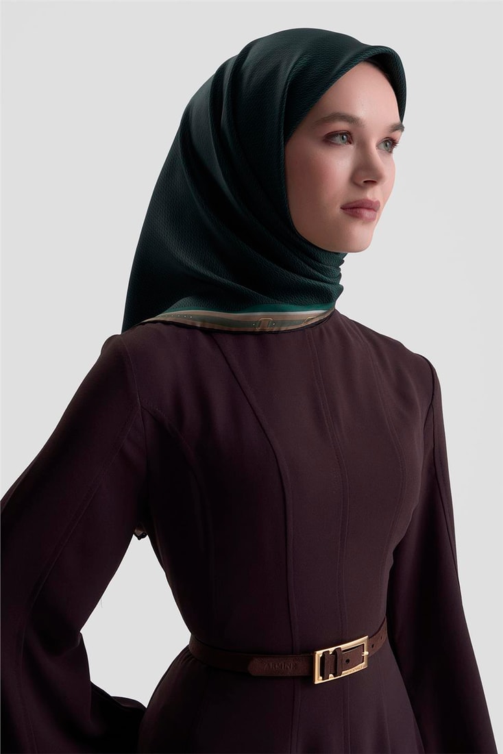 Armine Monogram Desenli Saf İpek Twill Eşarp 9401D 32