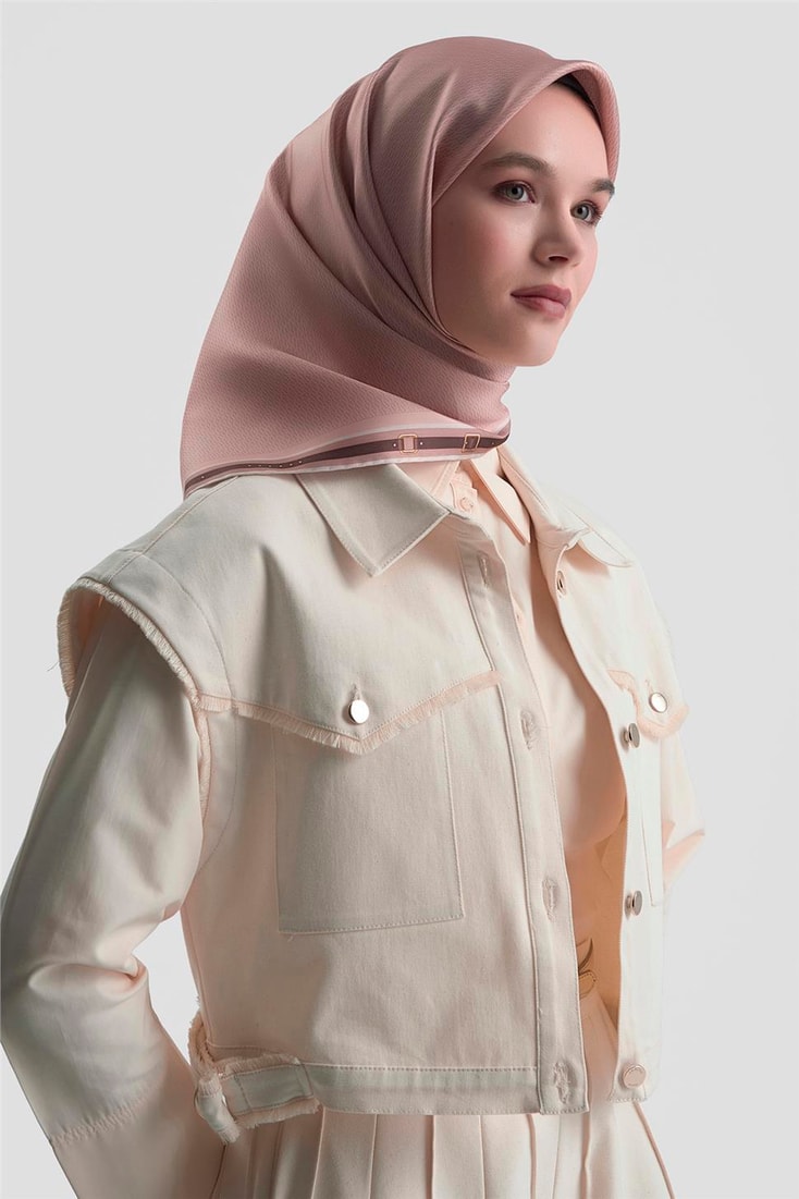 Armine Monogram Desenli Saf İpek Twill Eşarp 9401D 40