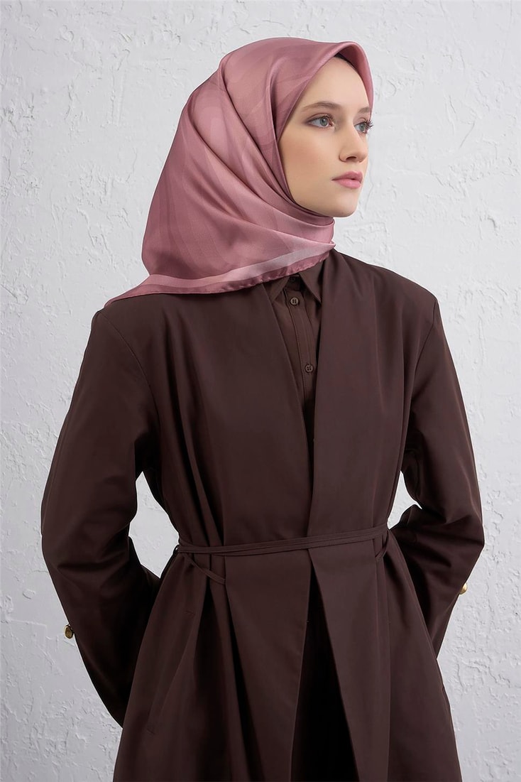 Armine Geometrik Desenli Saf İpek Twill Eşarp 9402D 05 