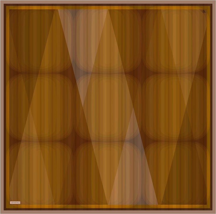 Armine Geometrik Desenli Saf İpek Twill Eşarp 9402D 34
