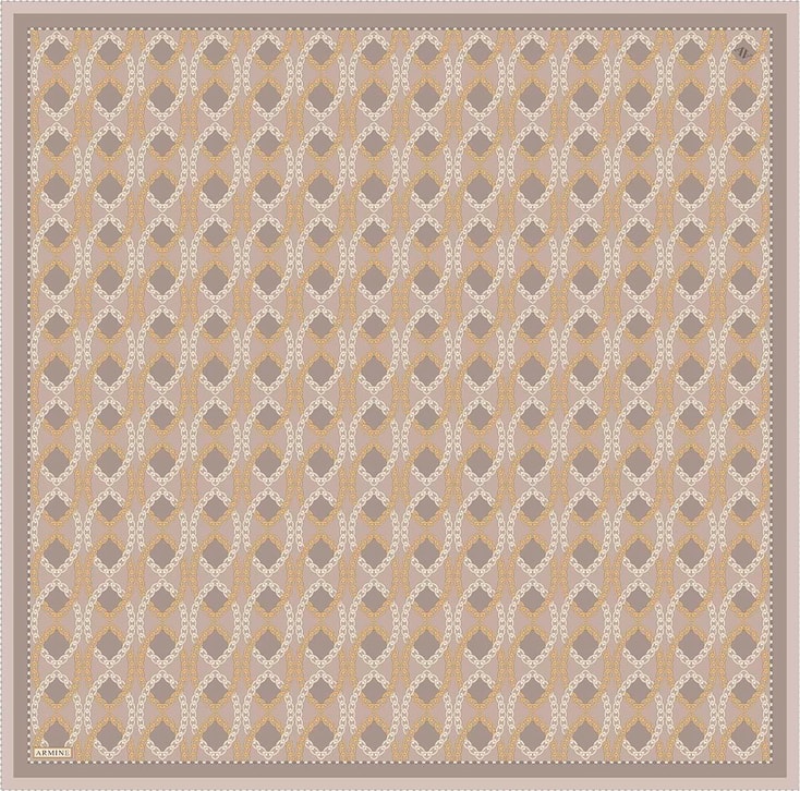 Armine Klasik Desenli Saf İpek Twill Eşarp 9410D 33 