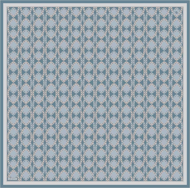 Armine Klasik Desenli Saf İpek Twill Eşarp 9410D 36 