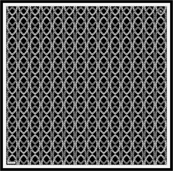 Armine Klasik Desenli Saf İpek Twill Eşarp 9410D 89