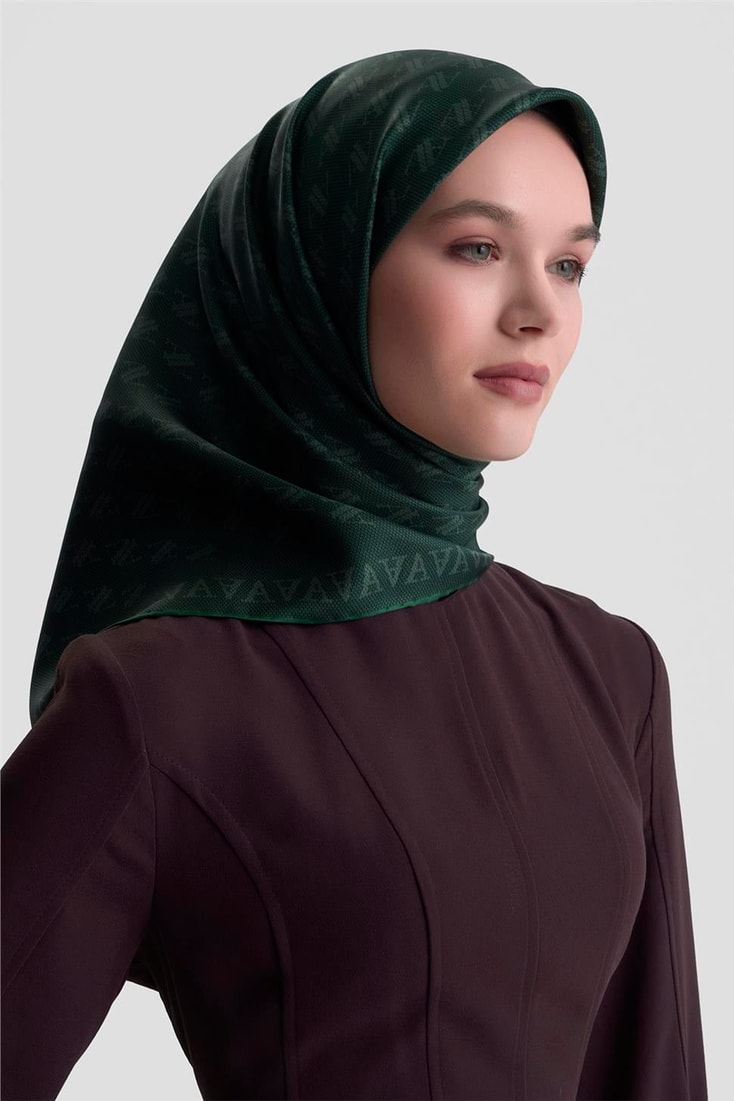 Armine Monogram Desenli Saf İpek Twill Eşarp 9412D 81