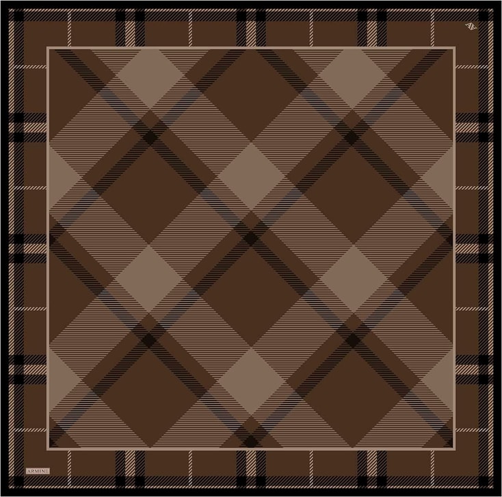 Armine Geometrik Desenli Saf İpek Twill Eşarp 9418D 33 