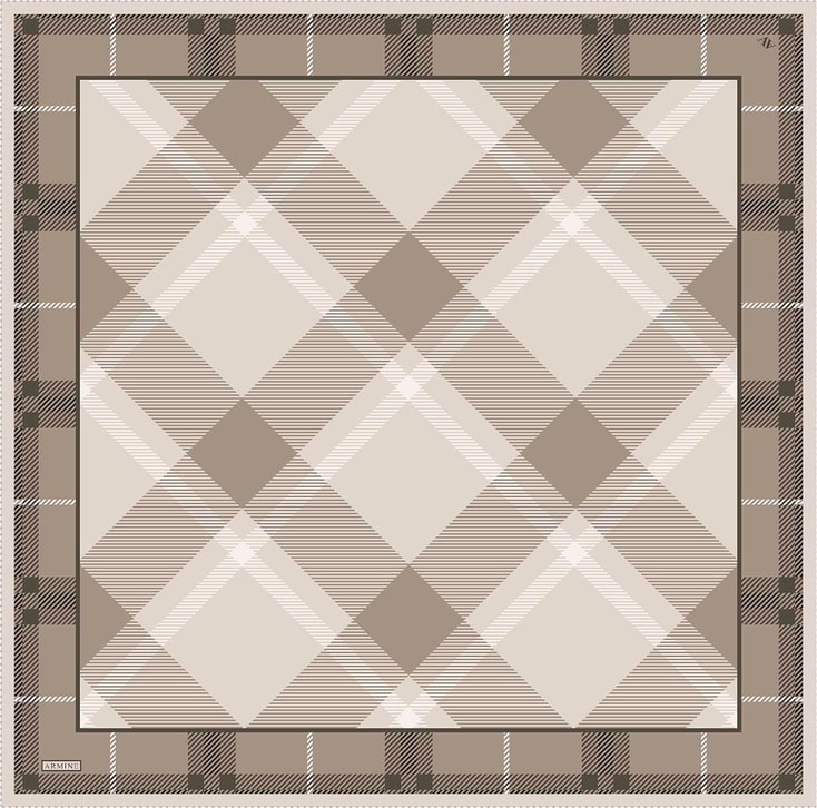 Armine Geometrik Desenli Saf İpek Twill Eşarp 9418D 36 
