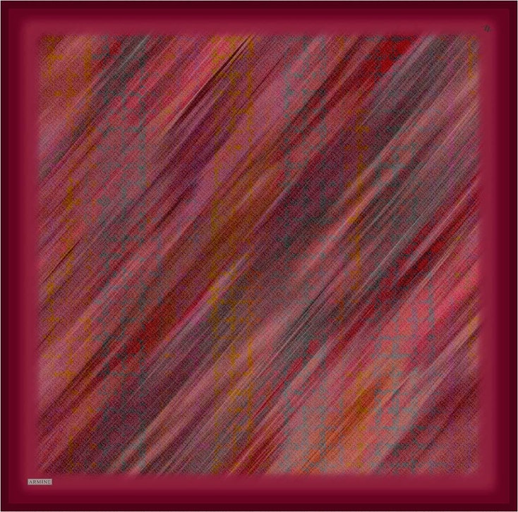 Armine Soyut Desenli Saf İpek Twill Eşarp 9420D 85 