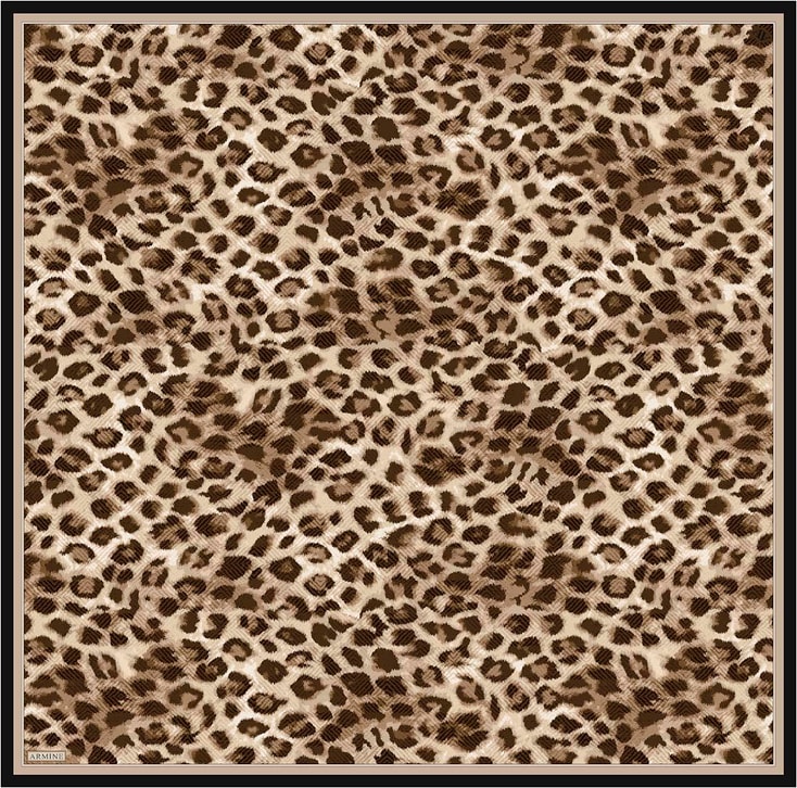 Armine Klasik Desenli Saf İpek Twill Eşarp 9425D 37 