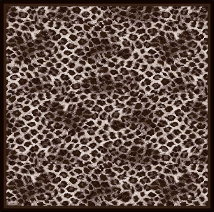 Armine Klasik Desenli Saf İpek Twill Eşarp 9425D 53