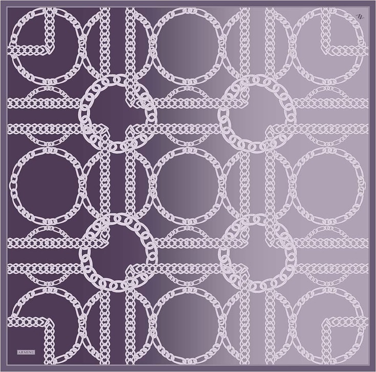 Armine Geometrik Desenli Saf İpek Twill Eşarp 9427D 31 