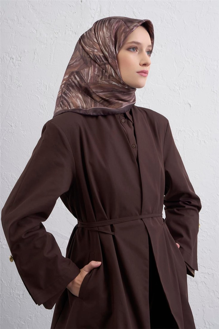Armine Klasik Desenli Saf İpek Twill Eşarp 9430D 36 