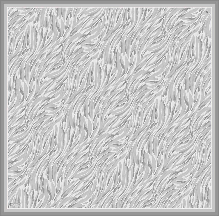 Armine Klasik Desenli Saf İpek Twill Eşarp 9435D 41 