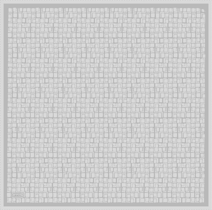 Armine Geometrik Desenli Saf İpek Twill Eşarp 9438D 58 