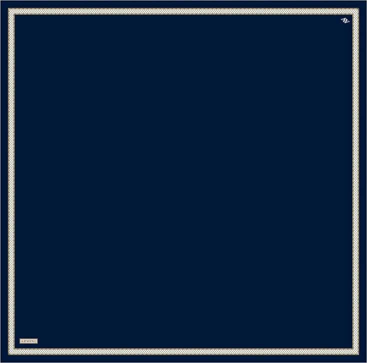 Armine Su Yolu Desenli Saf İpek Twill Eşarp 9444D 01 