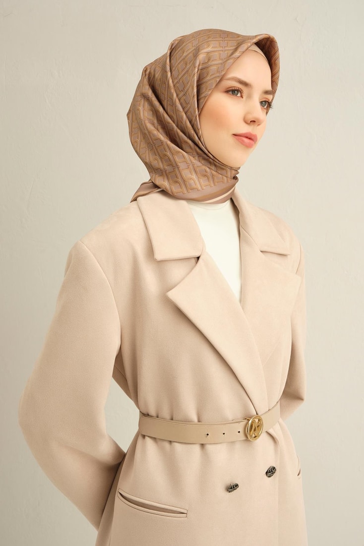 Armine Klasik Desenli Saf İpek Sura Eşarp 9301D 06 