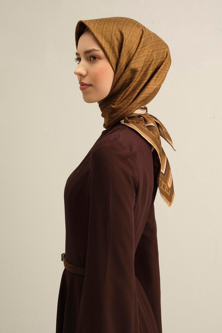 Armine Klasik Desenli Saf İpek Sura Eşarp 9301D 31 