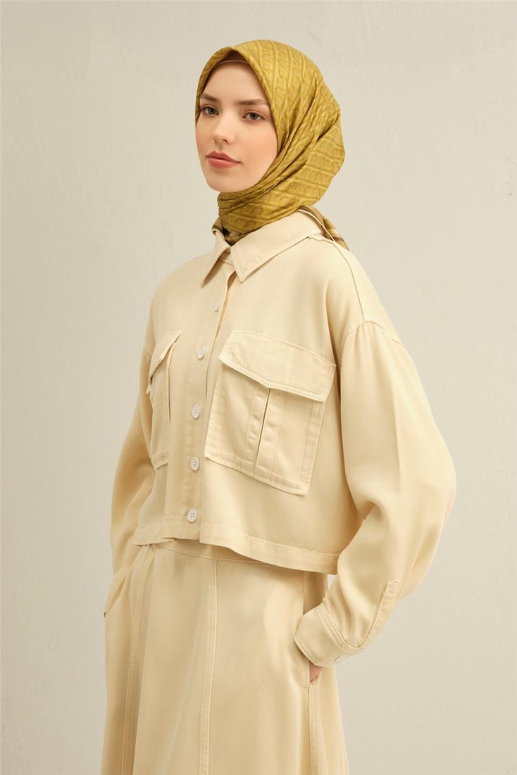 Armine Klasik Desenli Saf İpek Twill Eşarp 9301D 32