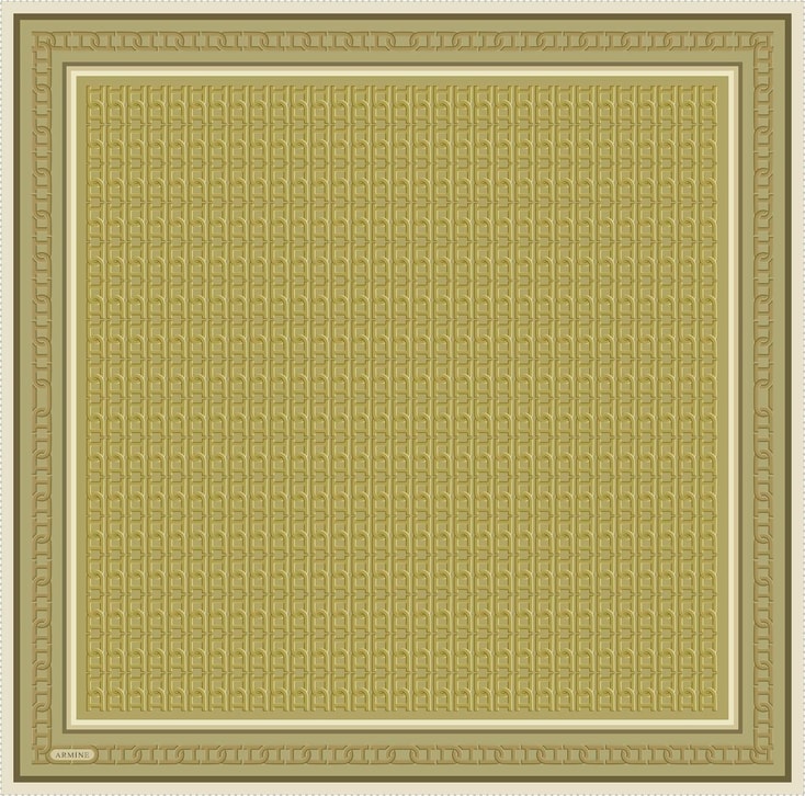 Armine Klasik Desenli Saf İpek Twill Eşarp 9301D 32