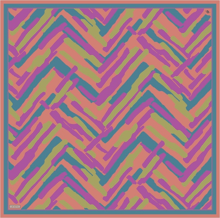 Armine Geometrik Desenli Saf İpek Sura Eşarp 9303D 56