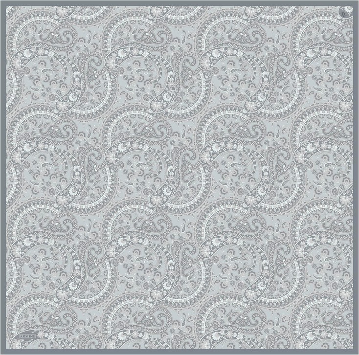 Armine Etnik Desenli Saf İpek Twill Eşarp 9304D 02 
