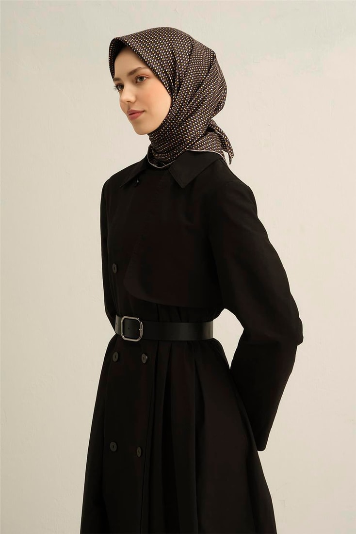 Armine Çiçek Desenli Saf İpek Twill Eşarp 9307D 04