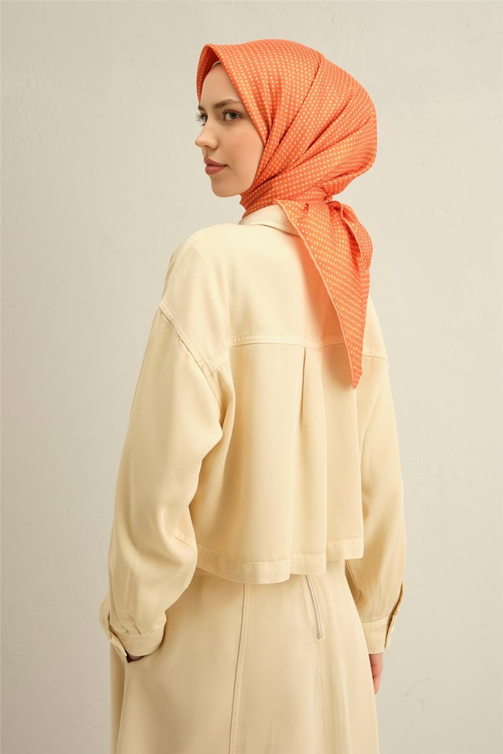 Armine Çiçek Desenli Saf İpek Twill Eşarp 9307D 54 