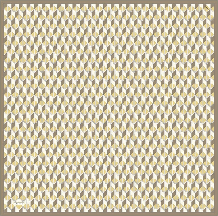 Armine Geometrik Desenli Saf İpek Twill Eşarp 9309D 33